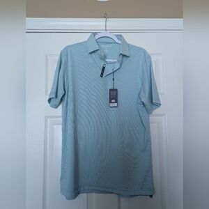 Harlestons Light Green Striped Polo Shirt - Performance Short Sleeve